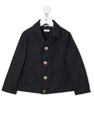 Thom Browne Kids notched-collar cotton jacket - Blue