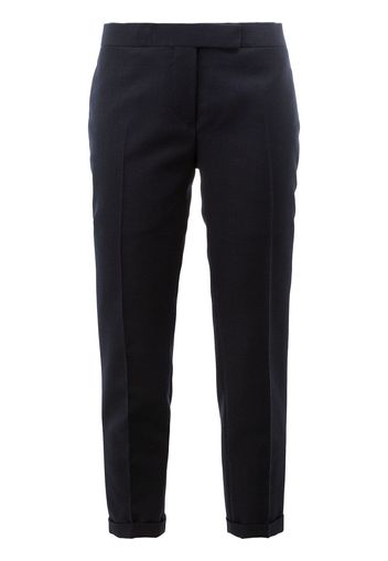 Thom Browne Lowrise Skinny Trousers In Navy 2-Ply Wool Fresco - Blue