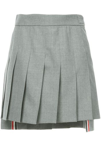 Thom Browne Dropped Back Mini Pleated Skirt In School Uniform Plain Weave - Grey