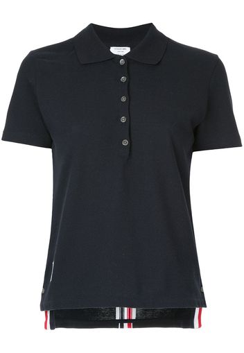 Thom Browne stripe-trim polo top - Blue