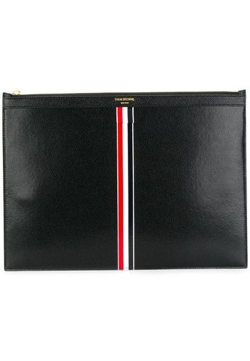 Vertical Intarsia Stripe Leather Medium Document Holder