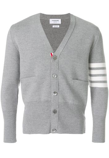 Thom Browne 4-Bar Milano Stitch Cardigan - Grey