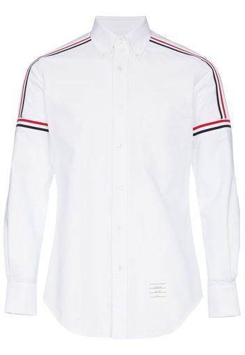 Thom Browne tricolour stripe cotton shirt - White