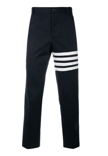 Thom Browne Seamed 4-Bar Stripe Unconstructed Chino Trouser In Cotton Twill - Blue