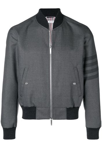 Thom Browne 4-Bar Ribbed Knit Blouson Jacket - Grey