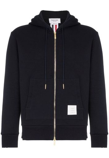 Thom Browne Center-Back Stripe Loopback Hoodie - Blue