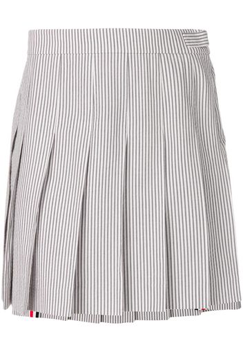 Thom Browne Seersucker Mini Pleated Skirt - Grey