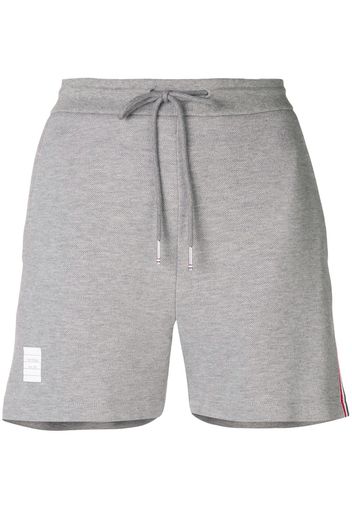 Thom Browne Rwb Stripe Piqué Shorts - Grey