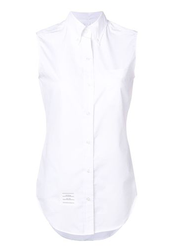 Thom Browne Sleeveless Grosgrain Poplin Shirt - White