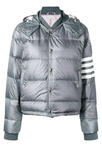 Thom Browne 4-bar Matte Nylon Bomber - Grey