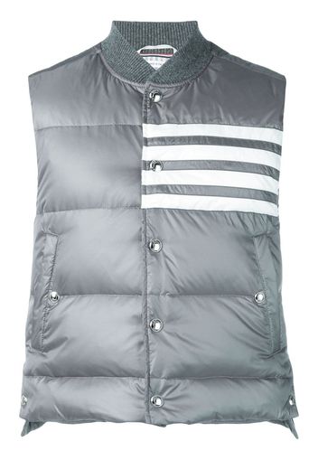 Thom Browne 4-bar Matte Nylon Down Vest - Grey