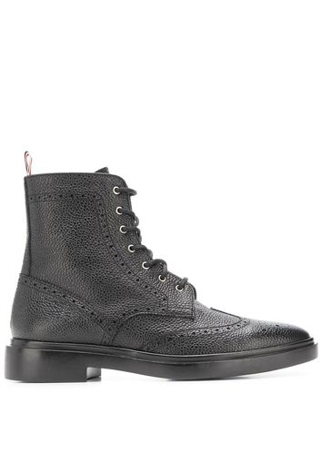 Thom Browne Classic Wingtip Rubber Sole Boot - Black