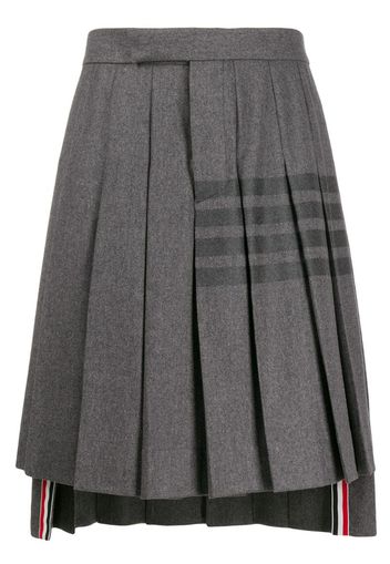 Knee-length Pleated 4-bar Striped skirt
