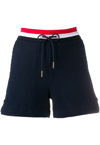 ribbed waistband track shorts