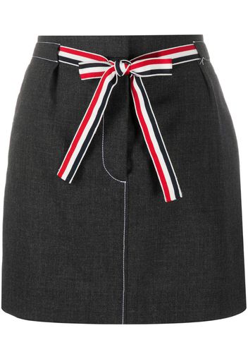 short wool skirt with waist tie