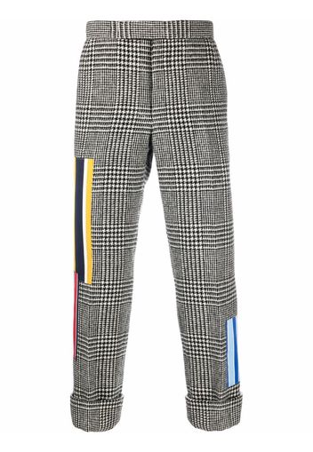 Thom Browne patchwork cropped wool trousers - Black