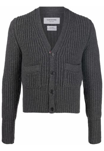 Thom Browne patch-pocket cashmere cardigan - Grey