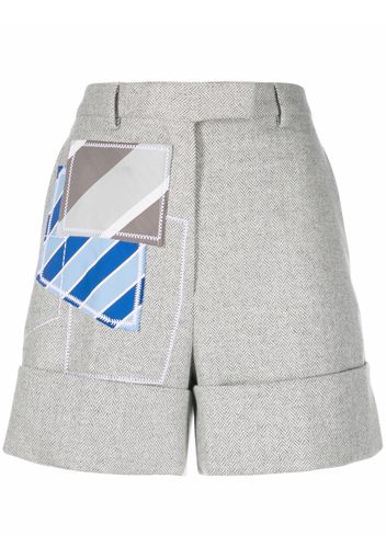 Thom Browne patchwork sack shorts - Grey