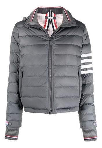 Thom Browne 4-Bar Stripe-intarsia funnel-neck ski jacket - Grey