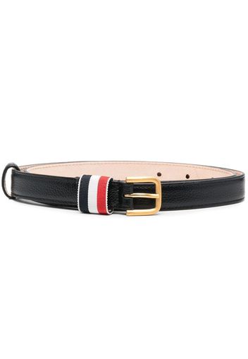 Thom Browne RWB-stripe pebbled-leather belt - Black