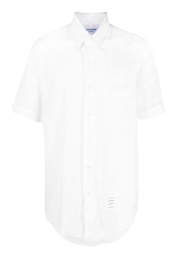 Thom Browne 4-Bar stripe short-sleeved shirt - White