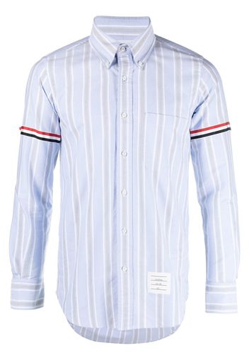 Thom Browne stripe-trim detail shirt - Blue