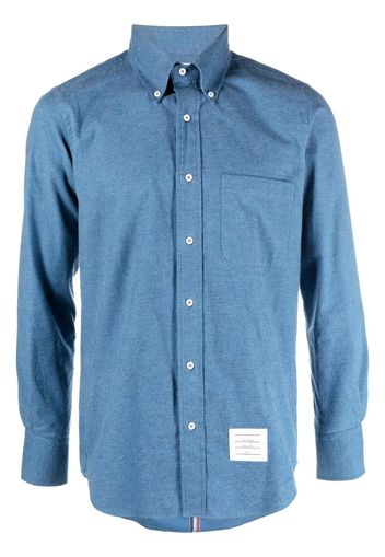 Thom Browne logo-patch denim shirt - Blue