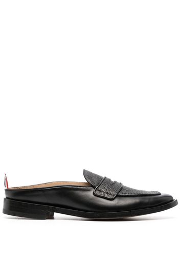 Thom Browne grained leather mule loafers - Black