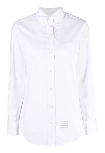 Thom Browne logo-patch poplin shirt - White