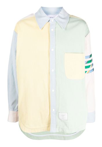 Thom Browne panelled-design pastel shirt - Green