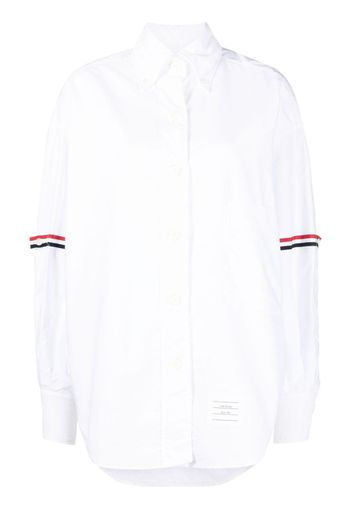 Thom Browne RWB stripe-trim cotton shirt - White