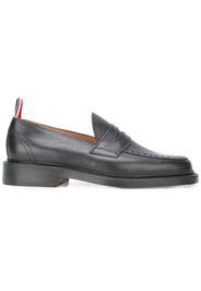 Thom Browne Penny Loafer With Leather Sole In Black Pebble Grain