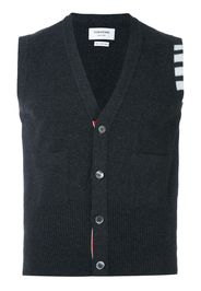 Thom Browne 4-Bar Cashmere Cardigan Vest - Grey