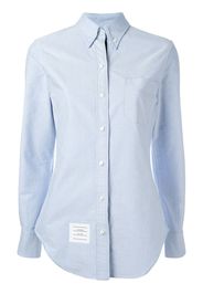 Thom Browne Long Sleeve Shirt Grosgrain Placket In Blue Oxford