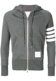 Thom Browne Engineered 4-Bar Zip-Up Jersey Hoodie - Grey