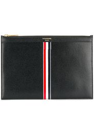 Thom Browne Vertical Intarsia Stripe Small Leather Tablet Holder - Black