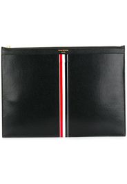 Vertical Intarsia Stripe Leather Medium Document Holder