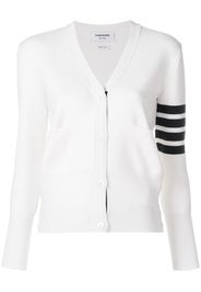 Thom Browne Milano Stitch V-Neck Merino Cardigan - White