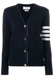 Thom Browne Milano Stitch V-Neck Merino Cardigan - Blue