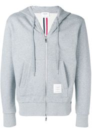 Thom Browne Center-Back Stripe Zip-Up Hoodie - Grey