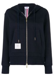 Thom Browne Center-Back Stripe Zip-Up Hoodie - Blue