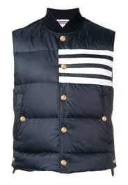 Thom Browne 4-bar Matte Nylon Down Vest - Blue