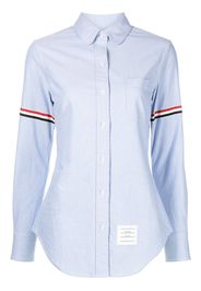 Thom Browne ribbon-trim long-sleeve shirt - Blue