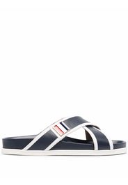 Thom Browne RWB-buckle crossover-strap sandals - Blue