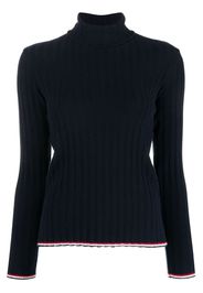 Thom Browne ribbed knit turtleneck jumper - Blue