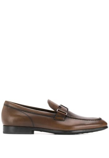 T logo leather loafers