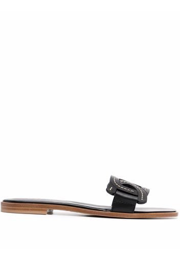 Tod's woven logo slide sandals - Black