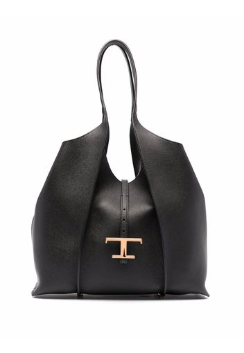 Tod's logo-plaque tote bag - Black