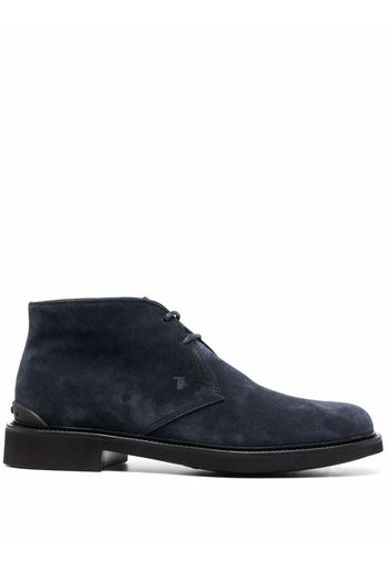 Tod's lace-up suede boots - Blue