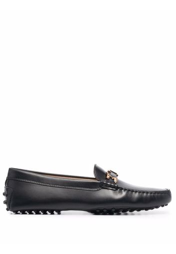 Tod's T logo plaque loafers - Black